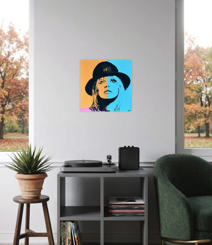 The artwork, Wonderful Day, by Claudia Sauter, displayed in a room.