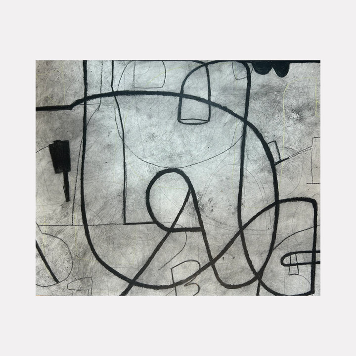 The artwork, Loopy Series No. 16, by Janice La Motta, displayed in a room.