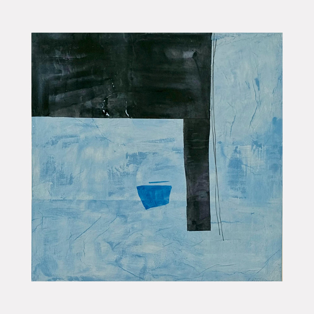 Dark Gray on Blue With Lines