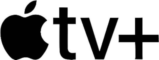 Apple TV+ logo with black text and Apple logo
