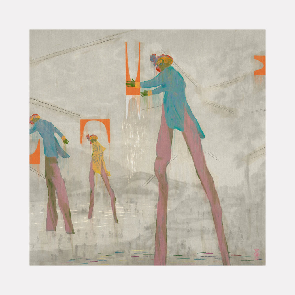 Three Stilt Men