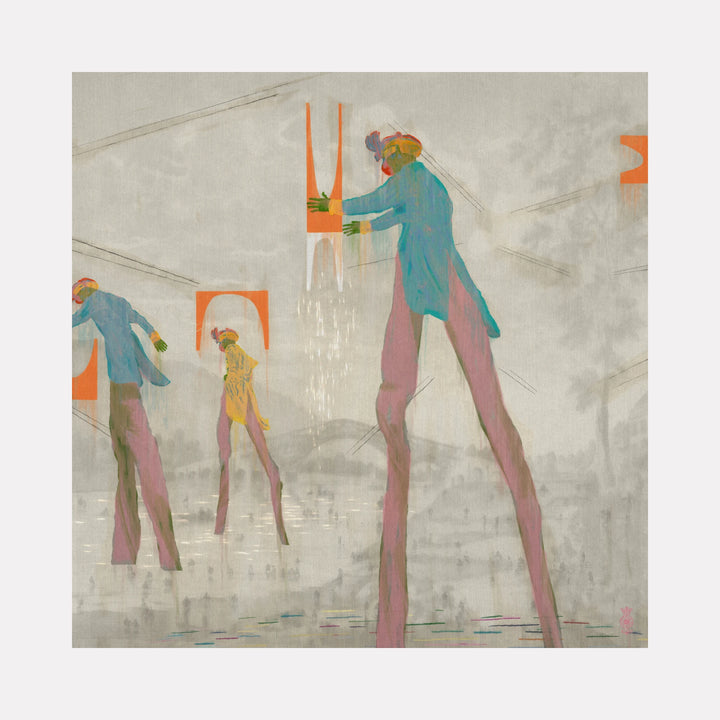 Three Stilt Men