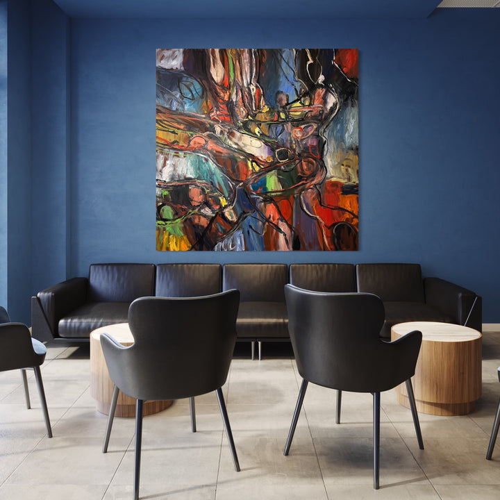The artwork, Devonia, by David Quentin Sheldon, displayed in a room.
