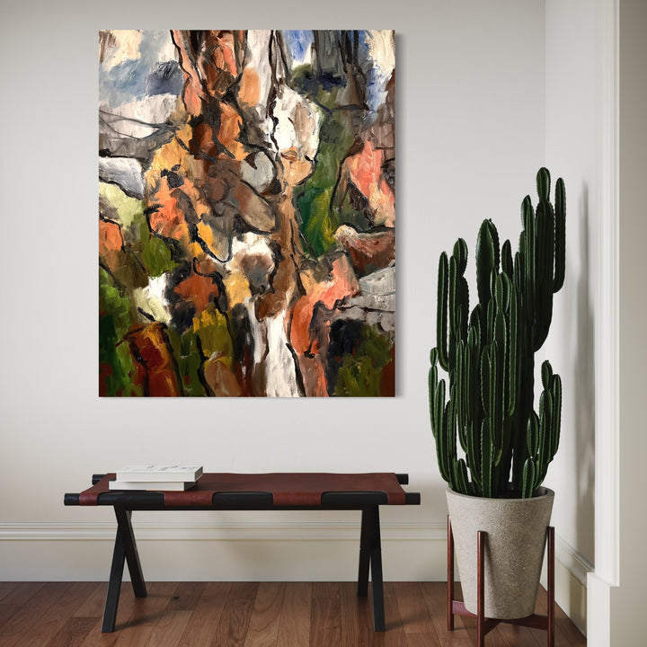 The artwork, Gorge, by David Quentin Sheldon, displayed in a room.