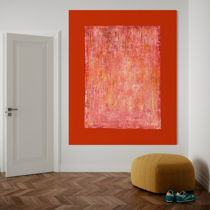 The artwork, Houses, Pillar of Francis, by Stella Michaels, displayed in a room.