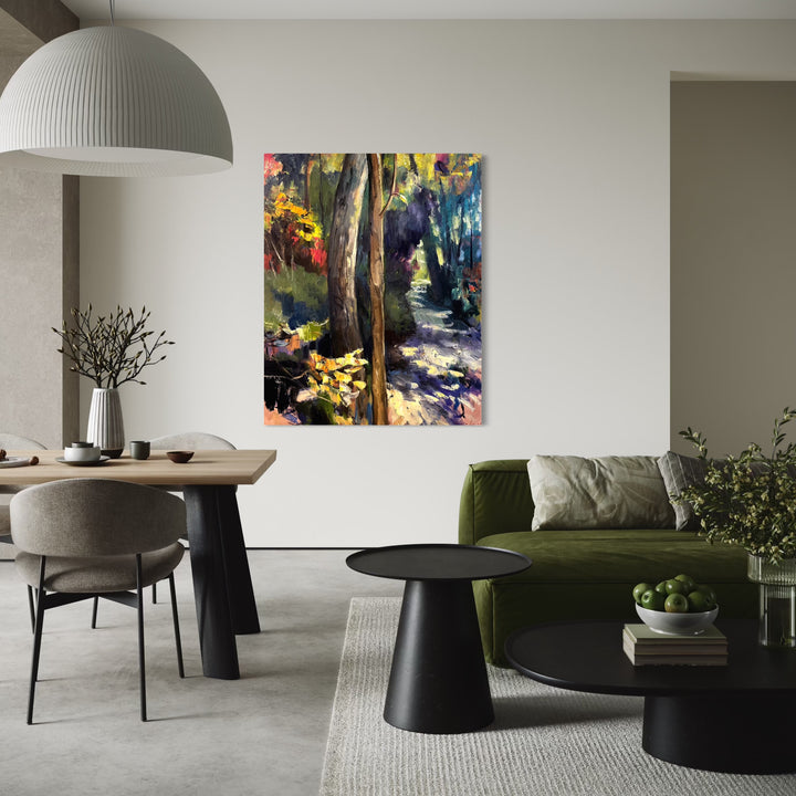 The artwork, Present, Passage, by David Quentin Sheldon, displayed in a room.