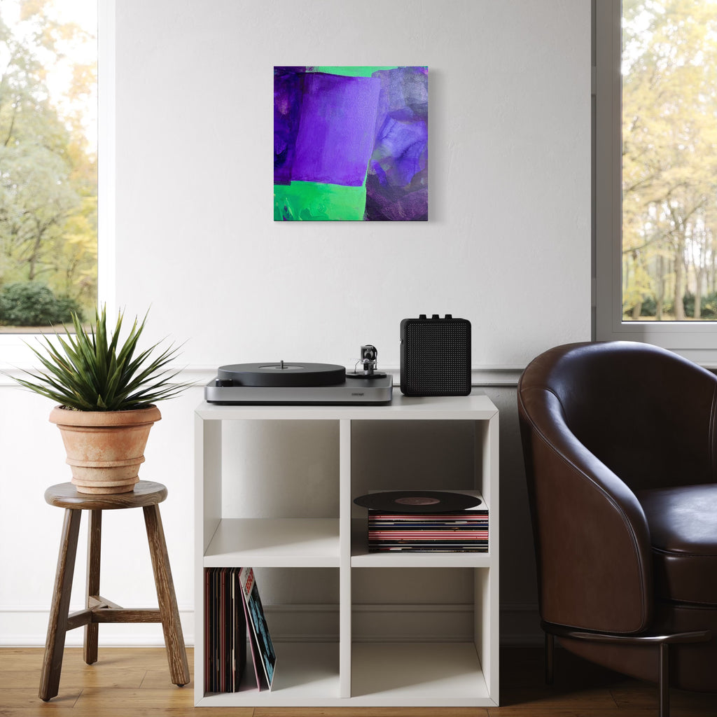 The artwork, (R)evolution no. 2, by Ann Tracy, displayed in a room.
