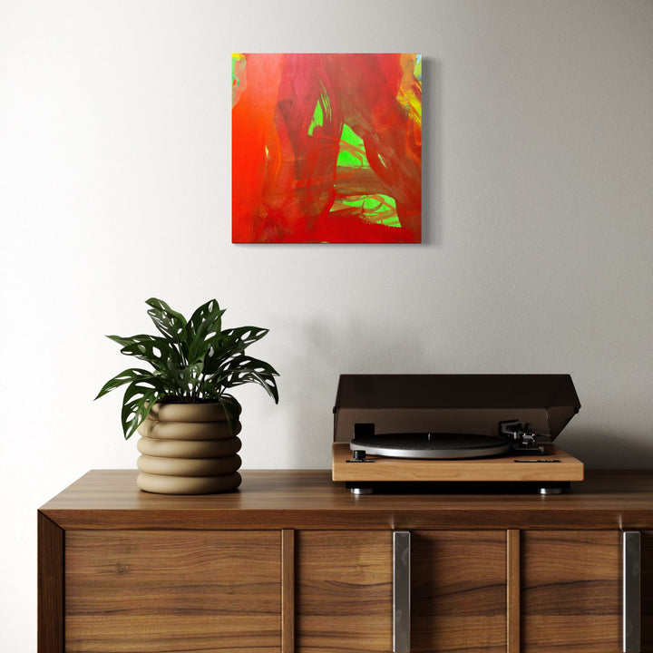 The artwork, (R)evolution no. 3, by Ann Tracy, displayed in a room.