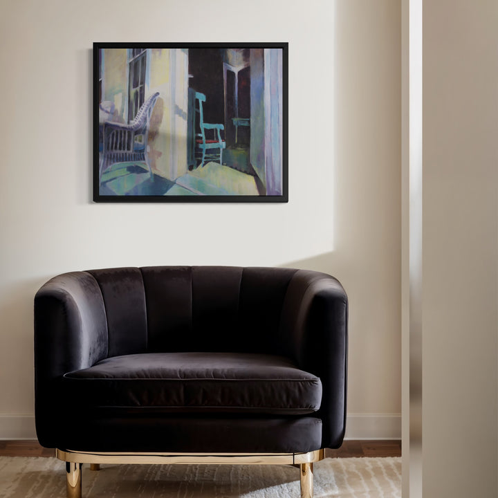 The artwork, Chairs, by Kristin Stashenko, displayed in a room.