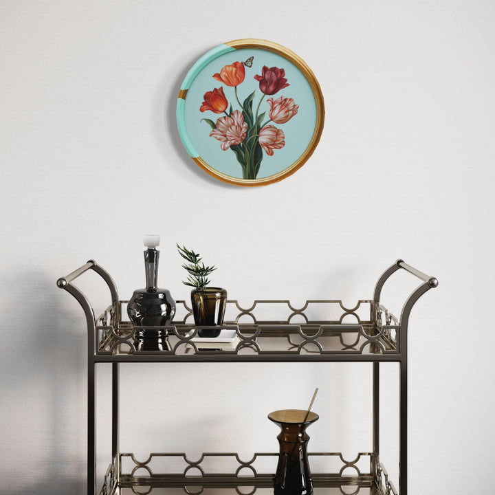 The artwork, The Butterfly’s Visit I, by Carlos Gamez de Francisco, displayed in a room.