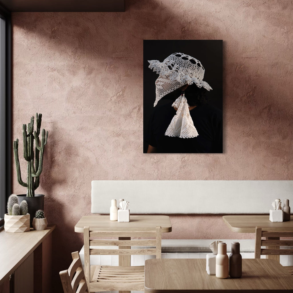 The artwork, 080A8490, by Eunice Pais, displayed in a room.
