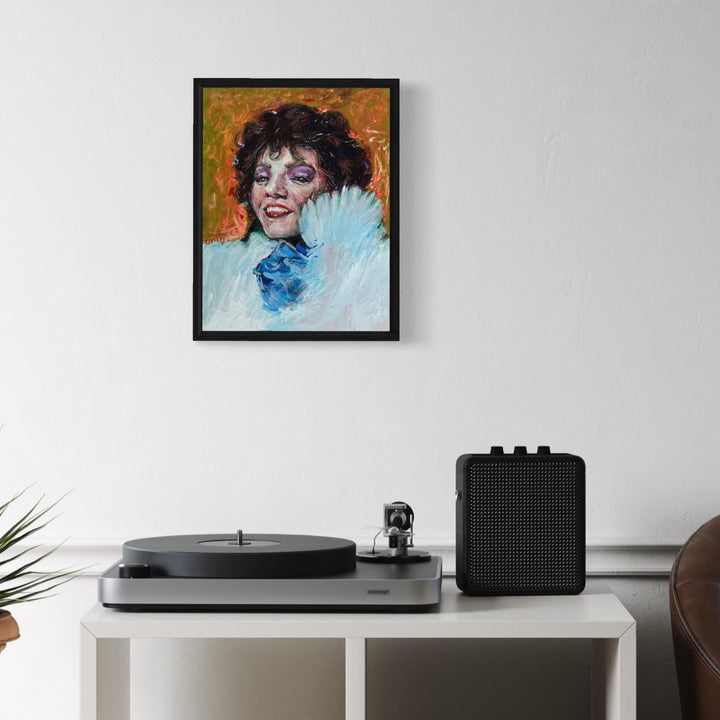The artwork, ARCHIVAL MEMORY 15-  IM A STAR, by Griffin Cordell, displayed in a room.