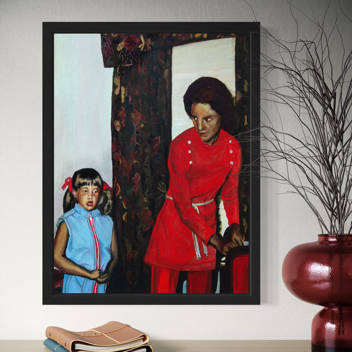 The artwork, ARCHIVAL MEMORY 9- NOT RIGHT NOW, by Griffin Cordell, displayed in a room.