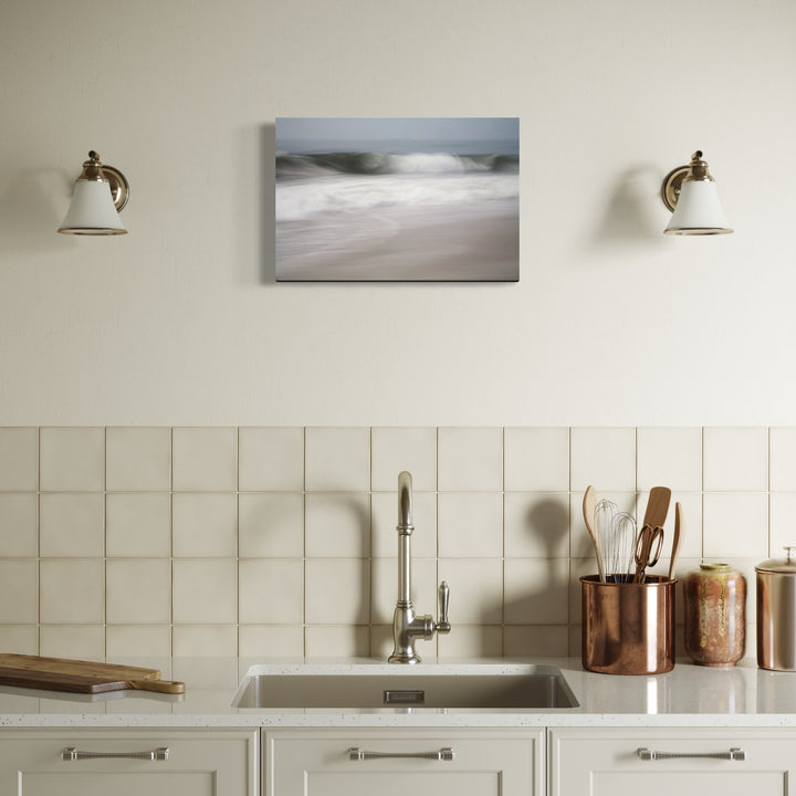 The artwork, A Gentle Wave, by Sandi Daniel, displayed in a room.