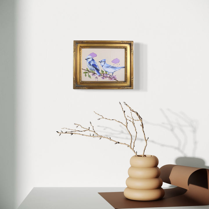 The artwork, A Home in the Woods, by Carlos Gamez de Francisco, displayed in a room.