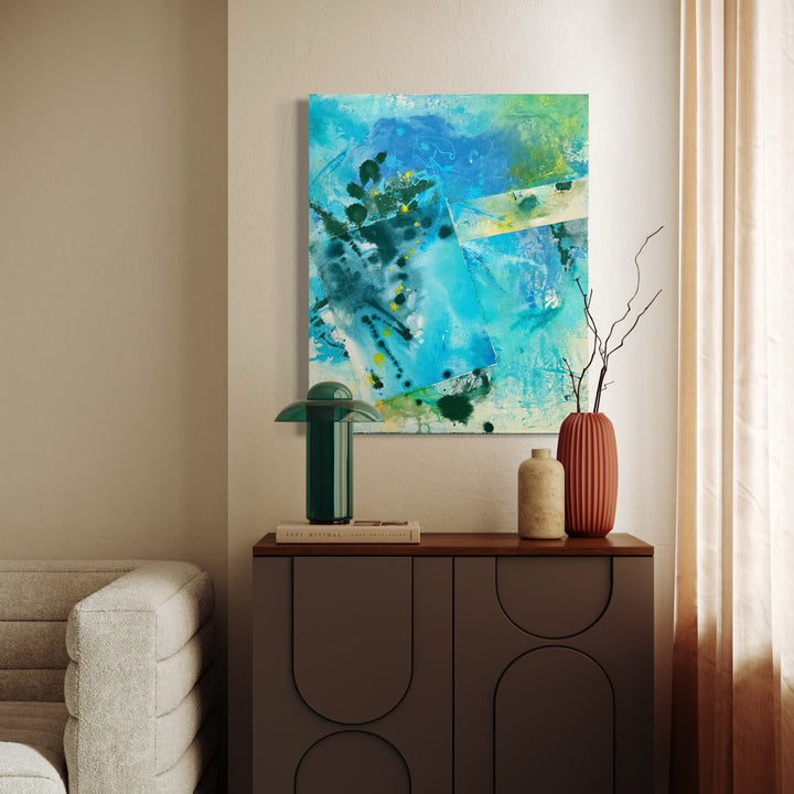 The artwork, A Moment in Time, by Janyce Erlich-Moss, displayed in a room.