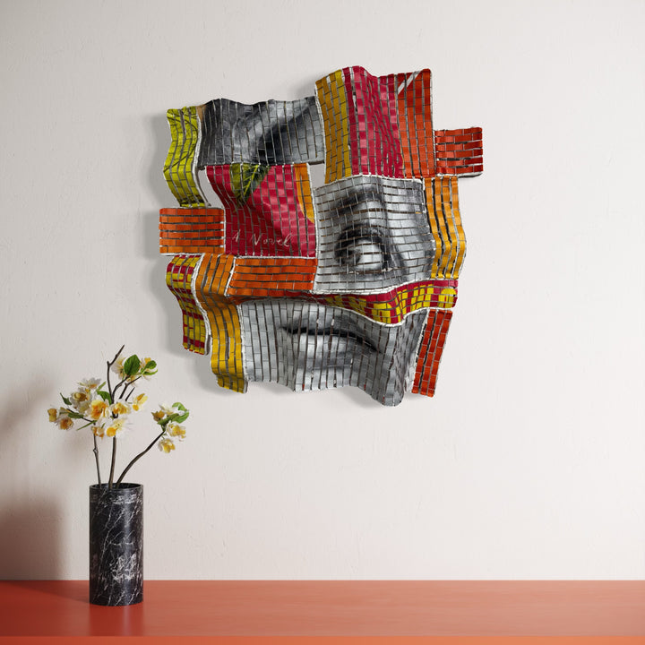 The artwork, A Novel Idea, by Shelley Heffler, displayed in a room.