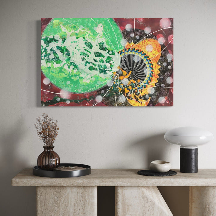 The artwork, A Small Event, by Amy Cheng, displayed in a room.