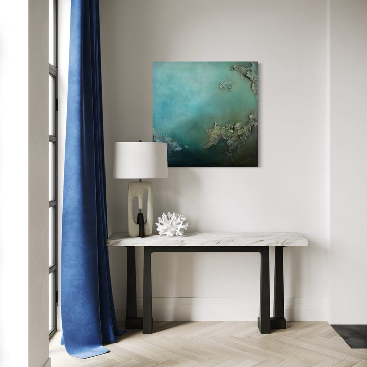 The artwork, A Ways Away, by Abbey Stace, displayed in a room.