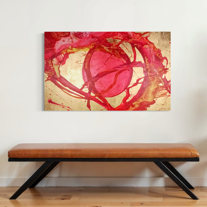The artwork, Ablaze, by Nicholas Franklin, displayed in a room.