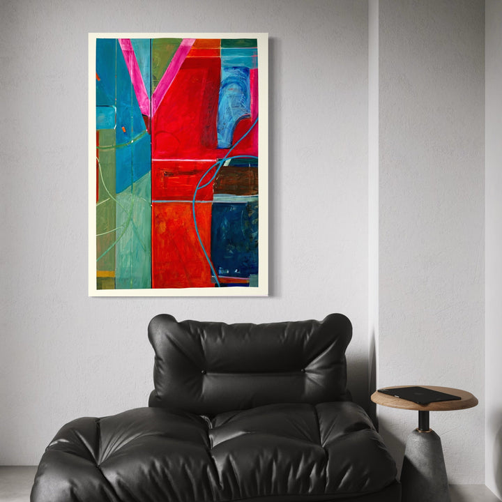 The artwork, Abstract 18.25, by Owen Brown, displayed in a room.