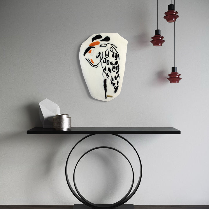 The artwork, Abstract Bird, by Abigail Henthorne, displayed in a room.