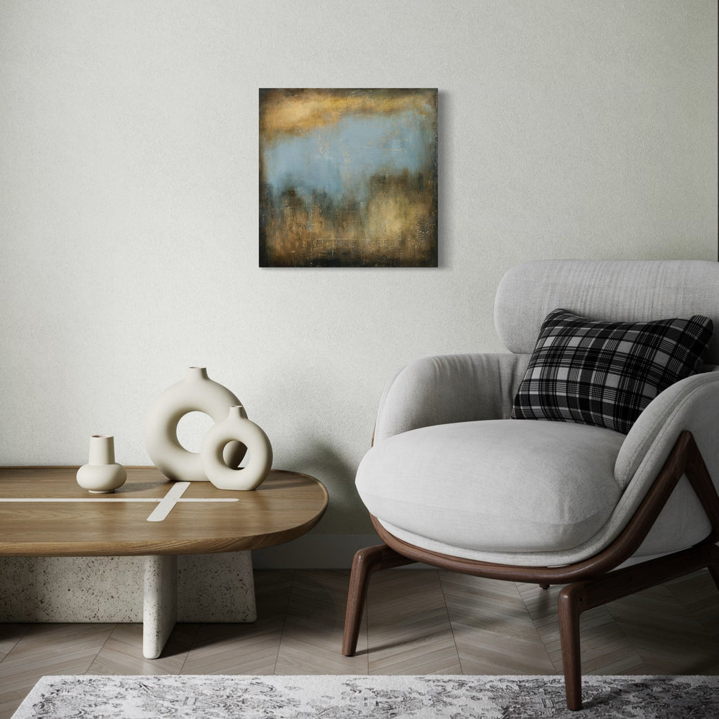 The artwork, Abstract I, by Xanthippe Tsalimi, displayed in a room.