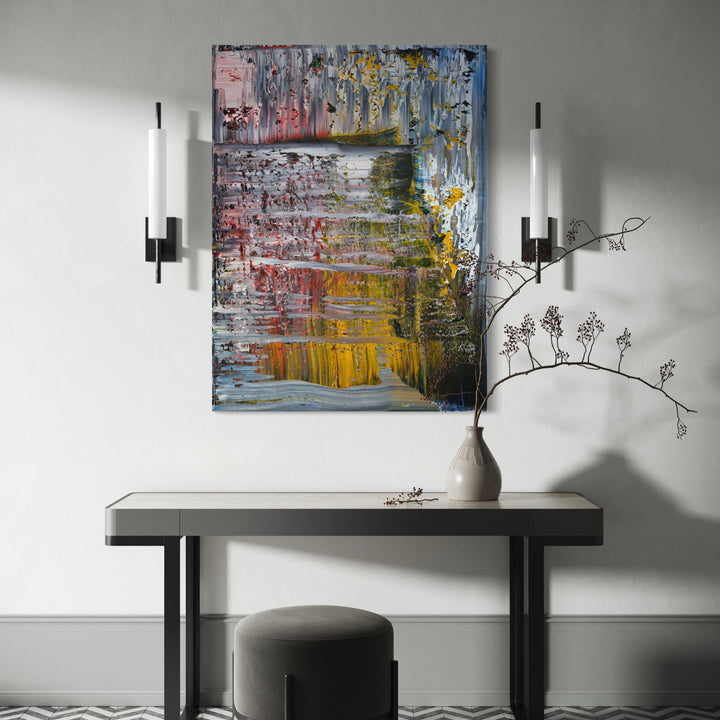 The artwork, Abstract Realism 2, by Harry Moody, displayed in a room.