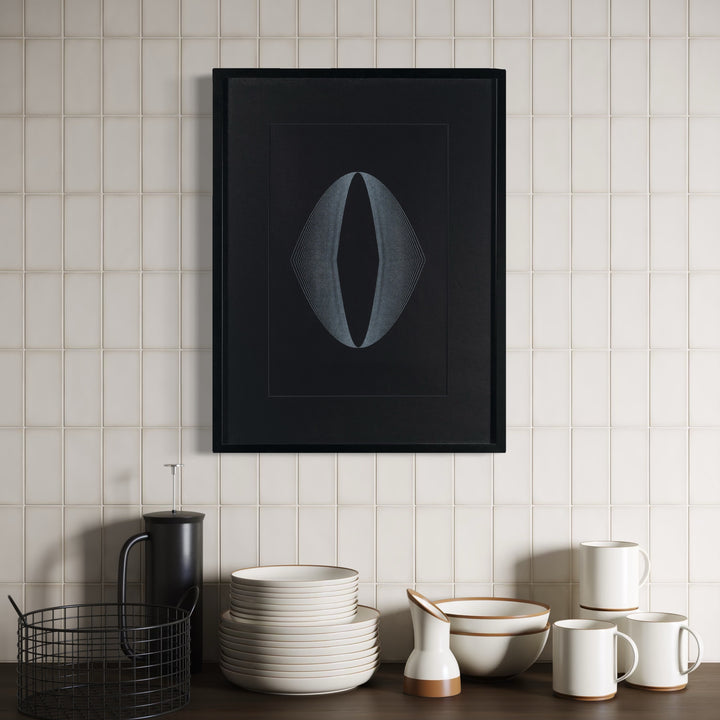 The artwork, Algorithmic Textures (#10), by Craftwork, displayed in a room.