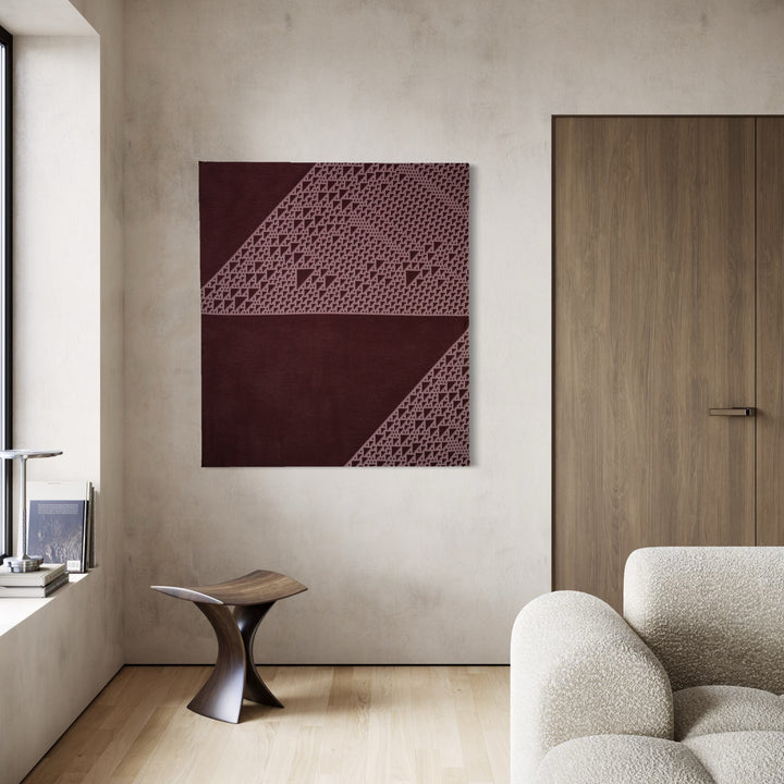 The artwork, Algorithmic Textures (#2), by Craftwork, displayed in a room.