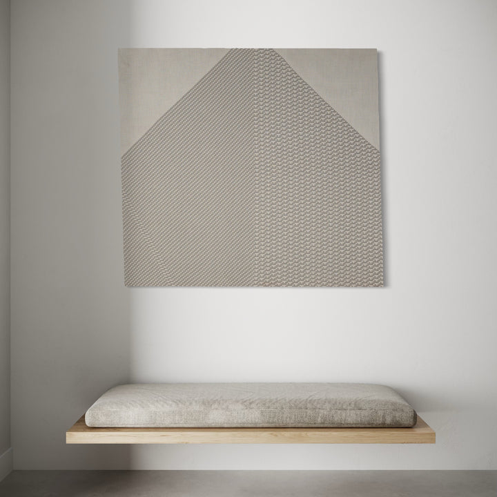 The artwork, Algorithmic Textures (#4), by Craftwork, displayed in a room.