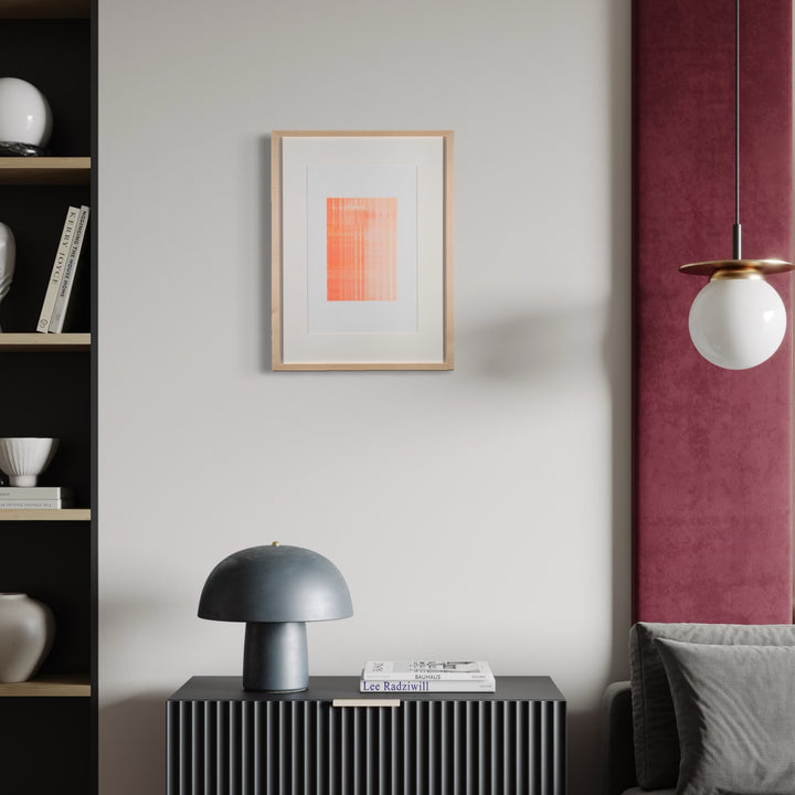 The artwork, Algorithmic Textures (#8), by Craftwork, displayed in a room.