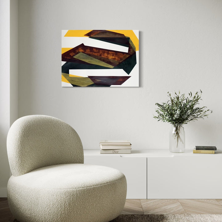 The artwork, All Grown Up , by Lisa Petker Mintz, displayed in a room.