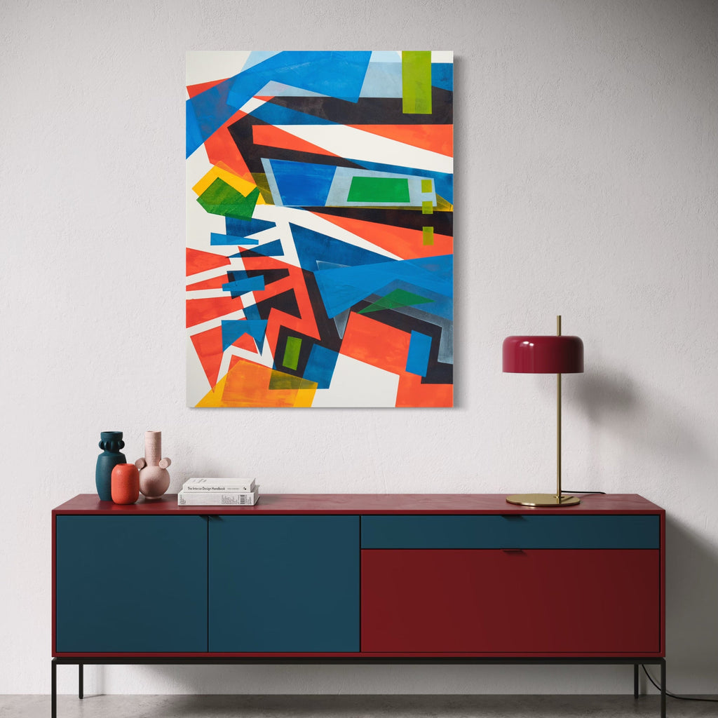 The artwork, All That Jazz , by Lisa Petker Mintz, displayed in a room.