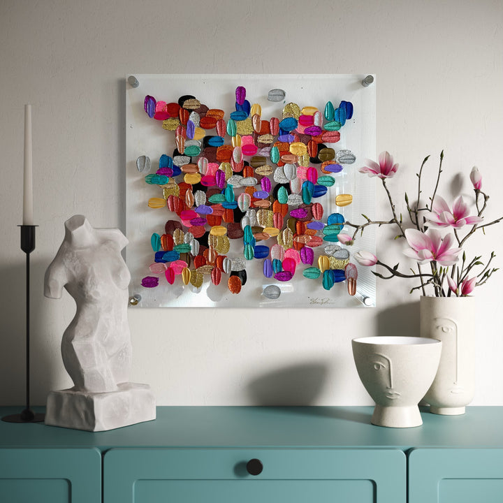 The artwork, All That Shines, by Shiri Phillips, displayed in a room.