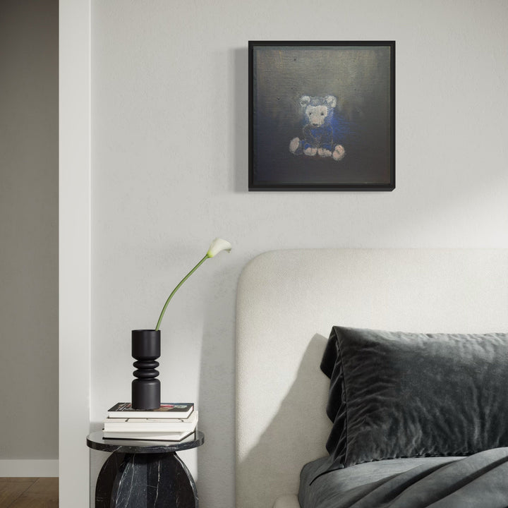 The artwork, All you can truly own is your shadow 3, by Ken Schiano, displayed in a room.