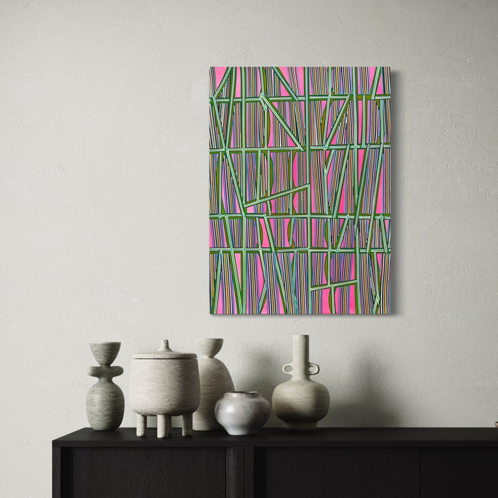The artwork, Almost, by Elyce Abrams, displayed in a room.