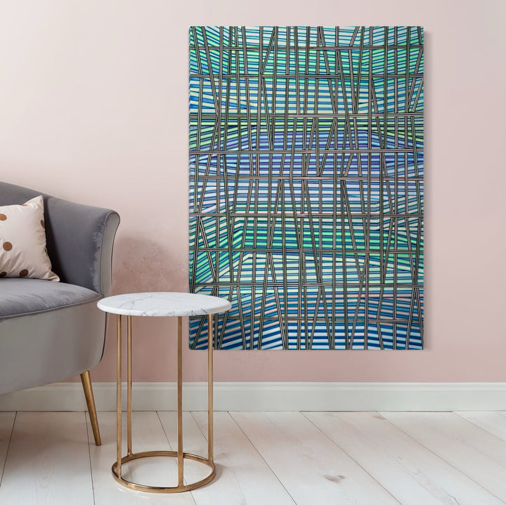 The artwork, Always Thinking About You, by Elyce Abrams, displayed in a room.