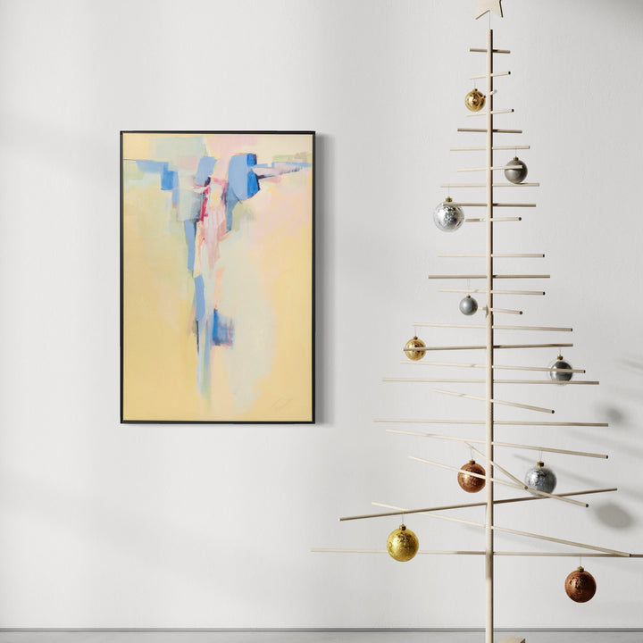 The artwork, Ambitions of Tomorrow, by Ann Flemings, displayed in a room.