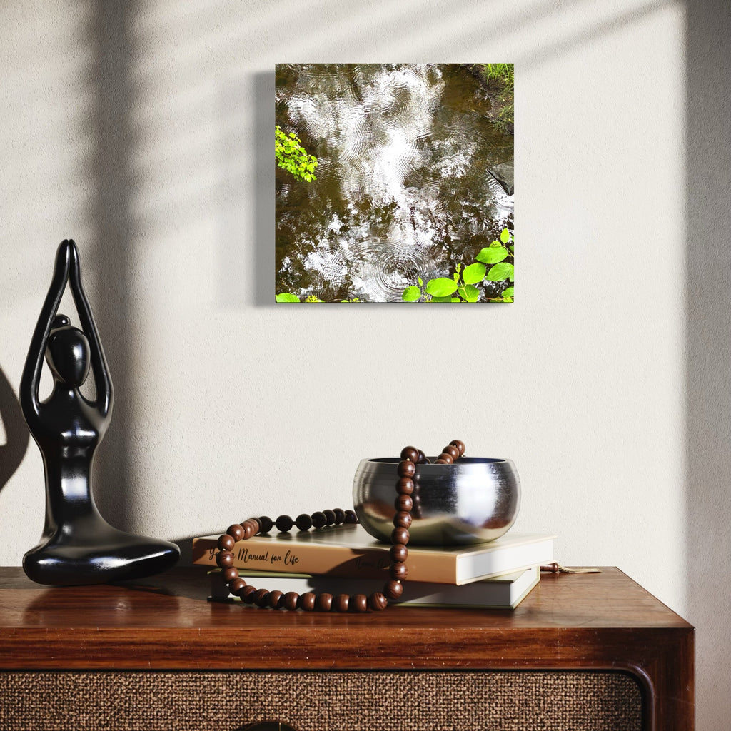 The artwork, Amity Creek #2, by Ann Tracy, displayed in a room.