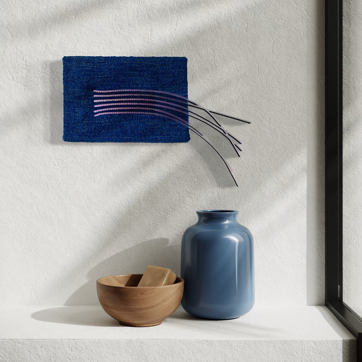 The artwork, Ancient Futures (bug #2), by Craftwork, displayed in a room.
