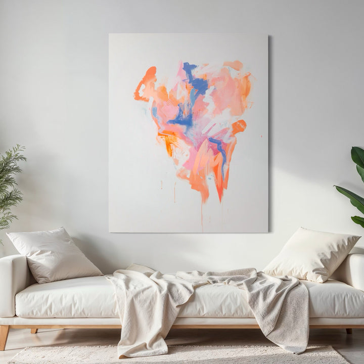 The artwork, Aperol Summer, by Adele Marchant, displayed in a room.