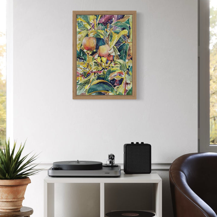 The artwork, Apple Tree, by Jane E. Skafte, displayed in a room.