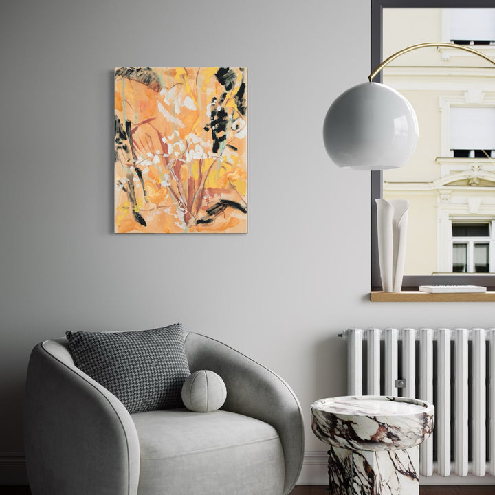 The artwork, Apricot Tree, by Molly Herman, displayed in a room.