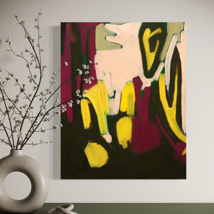 The artwork, Aspen Highland, by Lia Rodi, displayed in a room.