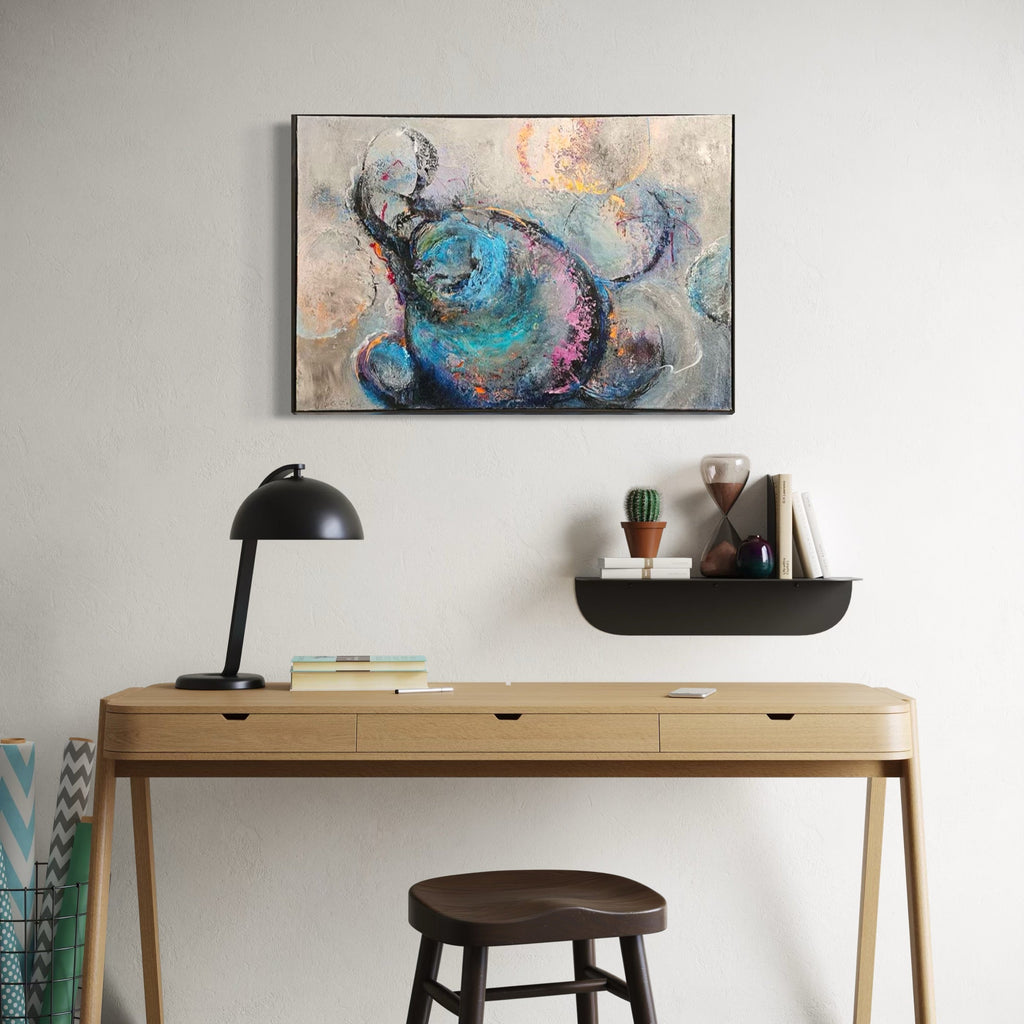 The artwork, Assumptions, by Janyce Erlich-Moss, displayed in a room.