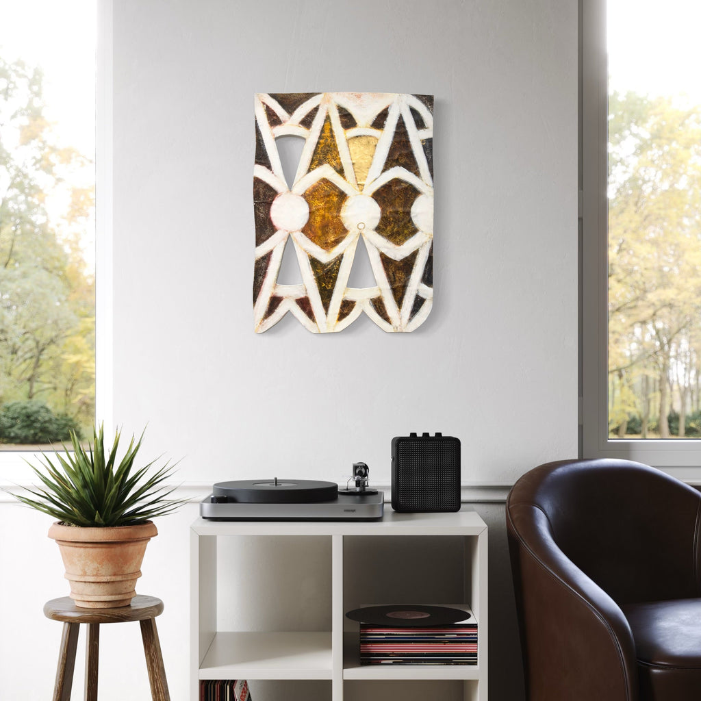 The artwork, Atrium West, by Adina Andrus, displayed in a room.