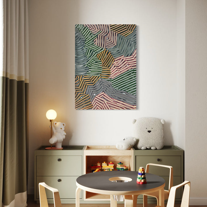 The artwork, Attached, by Elyce Abrams, displayed in a room.