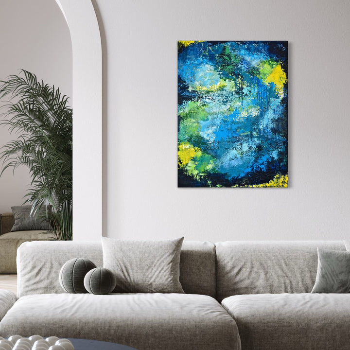 The artwork, Aurora , by Benna Holden, displayed in a room.