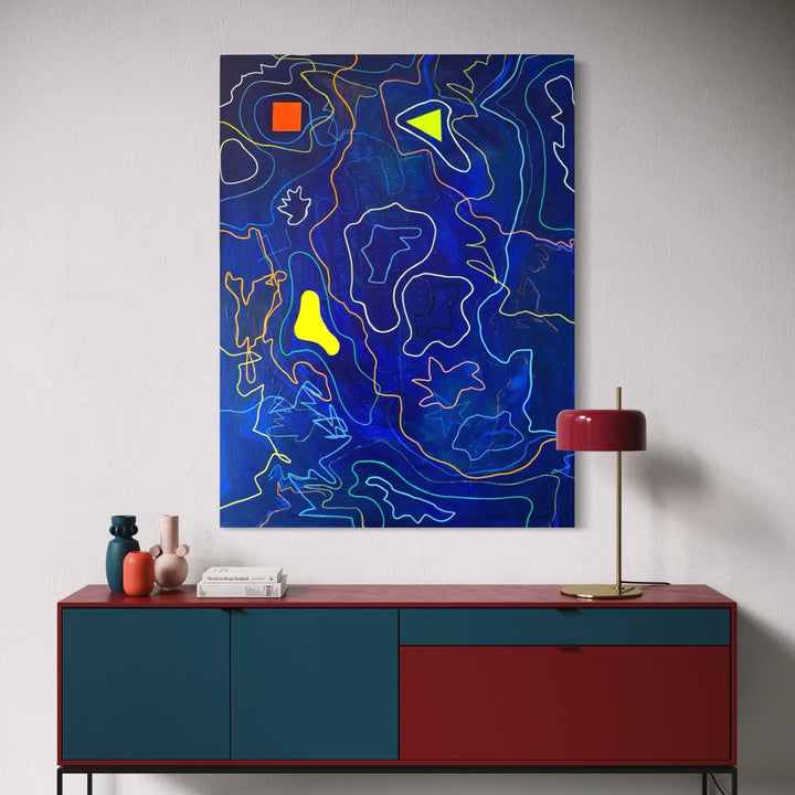 The artwork, Azriel, by Adele Marchant, displayed in a room.